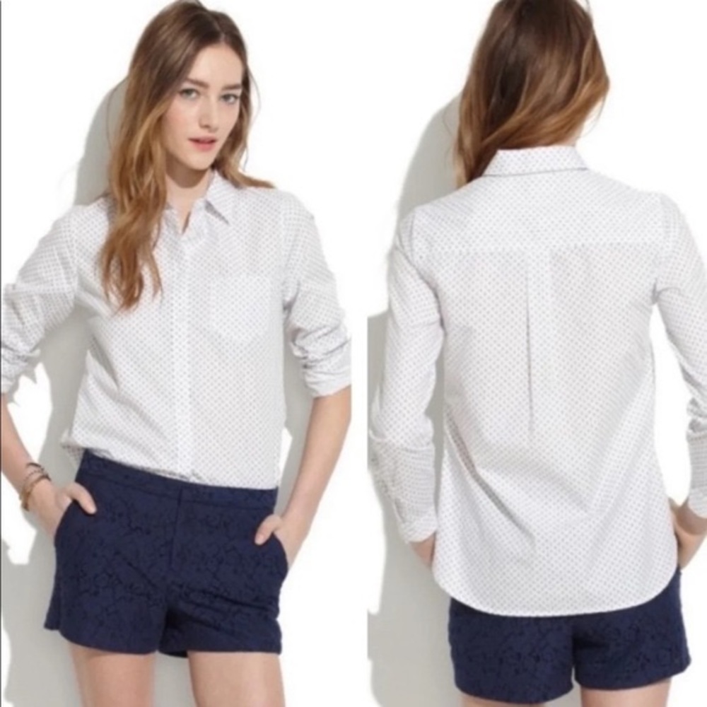NWOT Madewell anchor print button down shirt size S